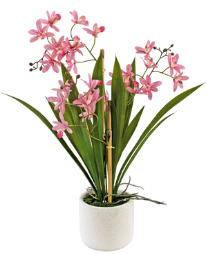 Künstliche Pflanze Mini Cymbidium Real Touch 45 cm rosa