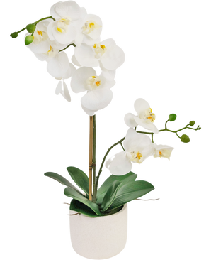 Künstliche Orchidee Real Touch 60 cm weiß