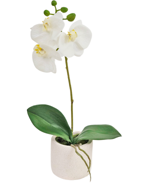 Künstliche Orchidee Real Touch 30 cm weiß