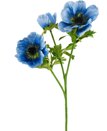 Künstliche Blume Anemone doppelt 56 cm blau