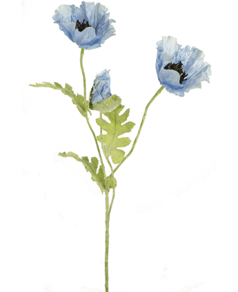 Künstliche Blume Mohn 73 cm blau