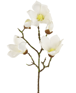 Künstliche Magnolie Real Touch Weiß 72cm