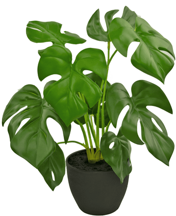 Künstliche Monstera 40 cm in dekorativem Topf schwarz