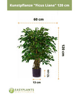 Künstliche Pflanze Ficus Liana 120 cm