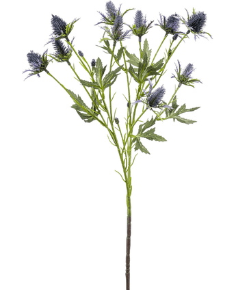 Künstlicher Distelzweig klein 68 cm blau