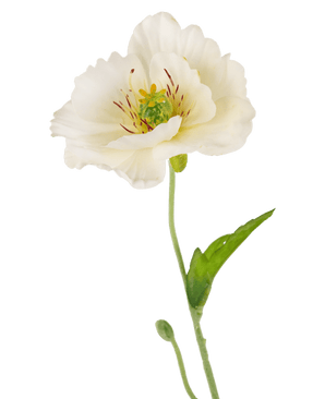 Künstlicher Mohn Real Touch Creme/Gelb 65cm