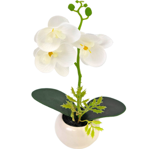 Künstliche Orchidee 28 cm weiß im Topf