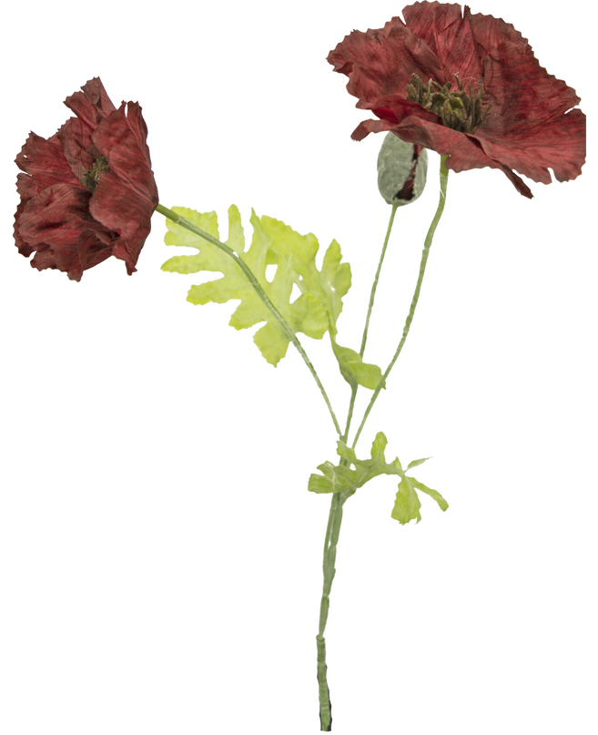 Künstliche Blume Mohn 73 cm bordeaux