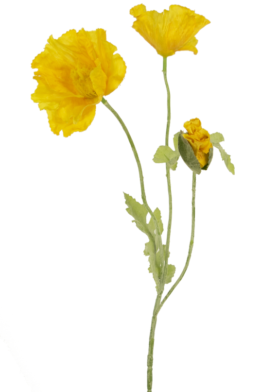 Künstliche Blume Mohn 73 cm gelb