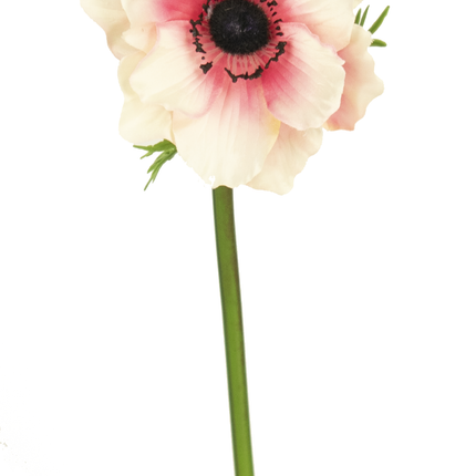 Künstliche Blume Anemone 43 cm weiß/rosa