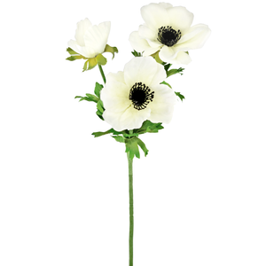 Künstliche Blume Anemone verzweigt 56 cm weiß
