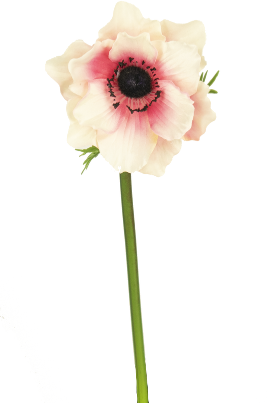 Künstliche Blume Anemone 43 cm weiß/rosa